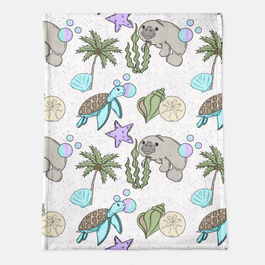 Merry Manatee 60"x80" Plush Blanket